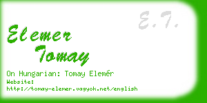 elemer tomay business card